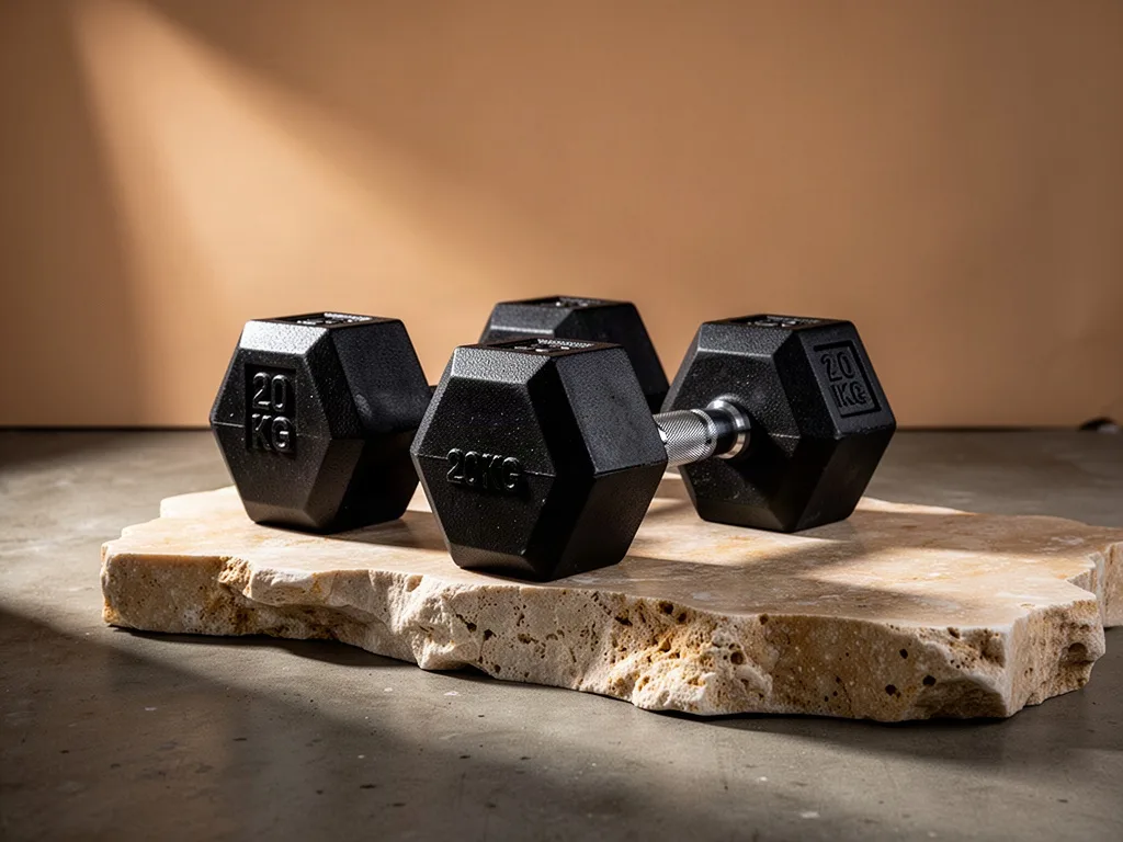 Solid Cast Iron Hex Dumbbells